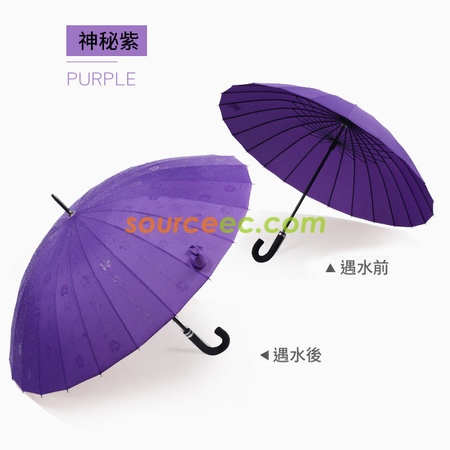 Customization Water Activated Color Changing Flower Print Straight Umbrella Corporate Gifts