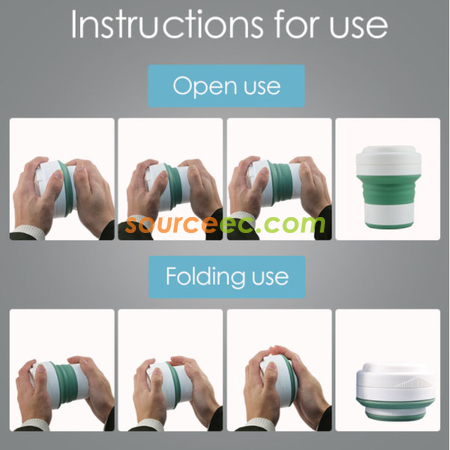 Customization 450ML Silicone Collapsible Coffee Cup Corporate Gifts