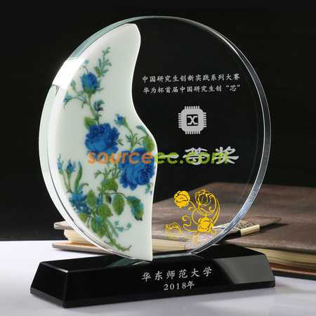 Customization White Porcelain Jade Crystal Award Trophy Corporate Gifts