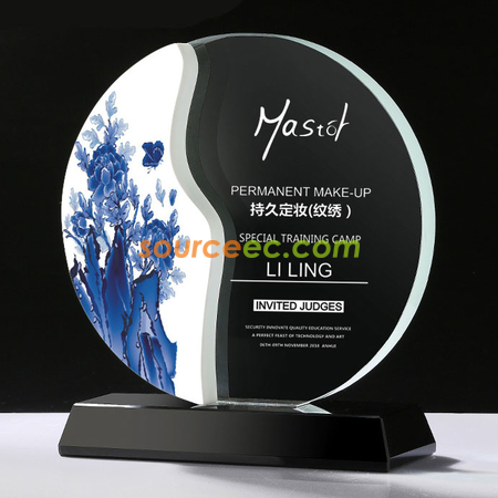 Customization White Porcelain Jade Crystal Award Trophy Corporate Gifts