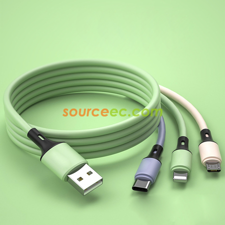 Customization Silicone Three In One Charging Line Corporate Gifts