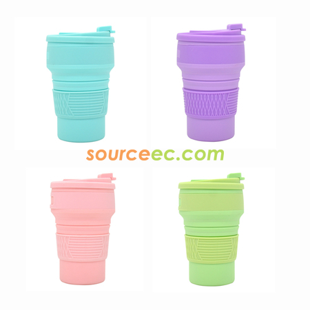 Customization Pure Color Folding Silicone Coffee Cup Corporate Gifts
