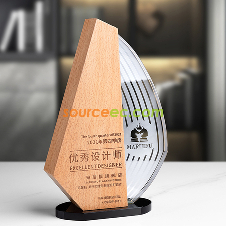 Wooden Crystal Trophy