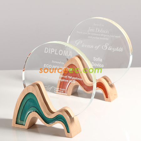 Customization Wooden Crystal Trophy Corporate Gifts