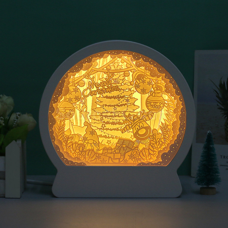 Customization Christmas 3D Light And Shadow Three-Dimensional Paper Carving Photo Frame Corporate Gifts