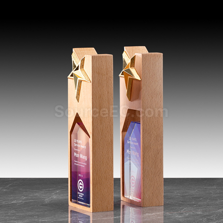 Customization Wooden Crystal Trophy Corporate Gifts