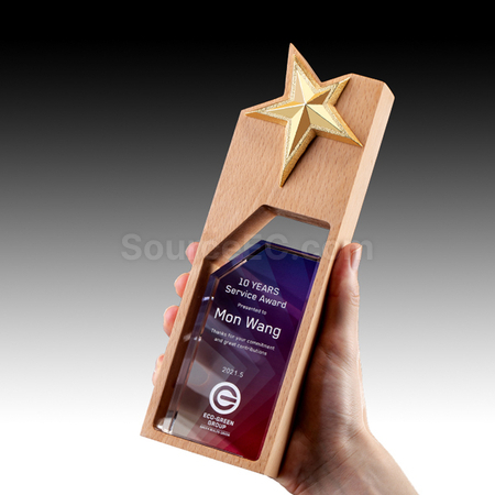 Customization Wooden Crystal Trophy Corporate Gifts