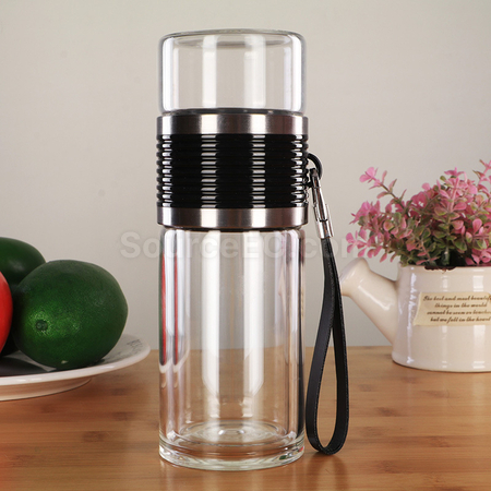 Customization Portable Glass Mug with Infuser Corporate Gifts