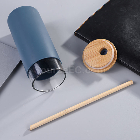 Customization Glass Cup with Bamboo Lid Corporate Gifts