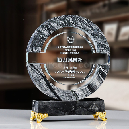 Customization Creative Disc Marble Crystal Seat Corporate Gifts