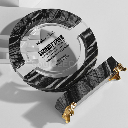 Customization Creative Disc Marble Crystal Seat Corporate Gifts
