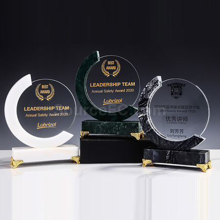 Customization Creative Disc Marble Crystal Seat Corporate Gifts