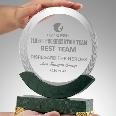 Customization Creative Disc Marble Crystal Seat Corporate Gifts