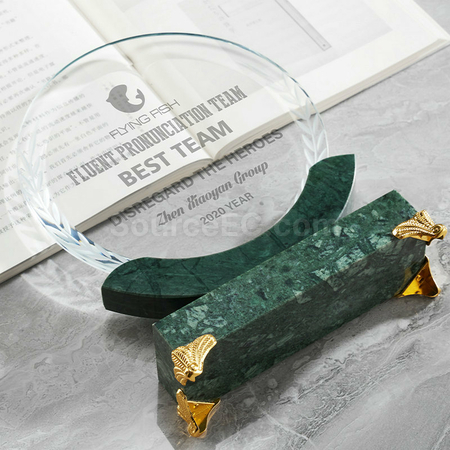 Customization Creative Disc Marble Crystal Seat Corporate Gifts