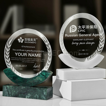 Customization Creative Disc Marble Crystal Seat Corporate Gifts