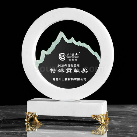 Customization Creative Disc Marble Crystal Seat Corporate Gifts