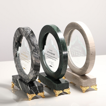 Customization Creative Disc Marble Crystal Seat Corporate Gifts