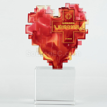 Customization Colored Glaze Crystal Trophy Corporate Gifts