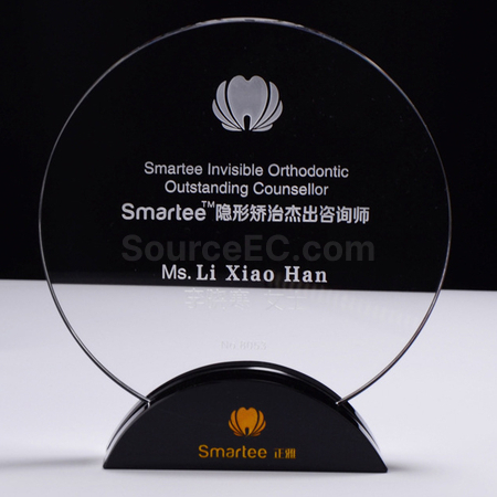 Customization Round Crystal Trophy Corporate Gifts