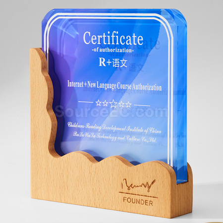 Customization Wooden Crystal Trophy Corporate Gifts