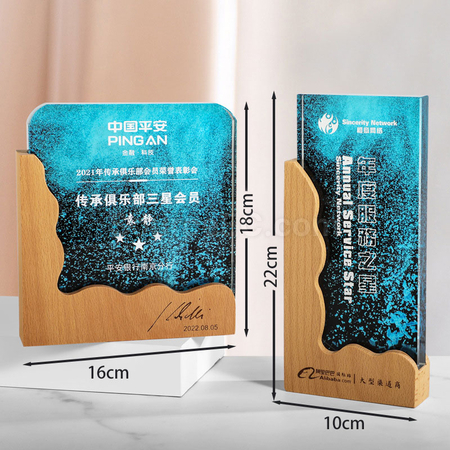 Customization Wooden Crystal Trophy Corporate Gifts