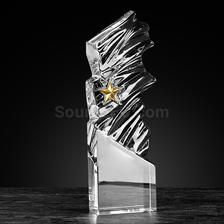 Customization Water Wave Crystal Trophy Corporate Gifts