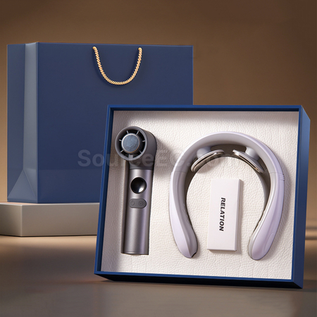 Customization Cooling Fan+Neck massager Gift Set Corporate Gifts