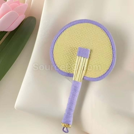 Customization Eco-friendly Woven Bulrush Fan Corporate Gifts