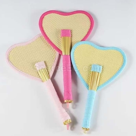 Customization Eco-friendly Woven Bulrush Fan Corporate Gifts