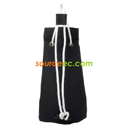 Cylindrical drawstring bag
