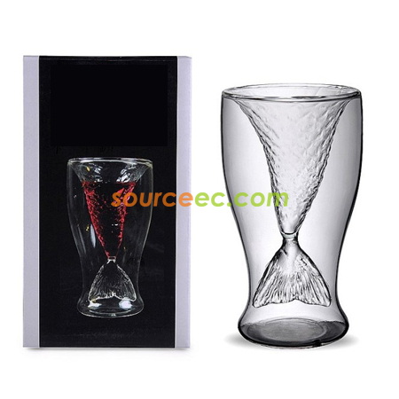 Customization 180ML Pyrex Fishtail Glass Cup Corporate Gifts