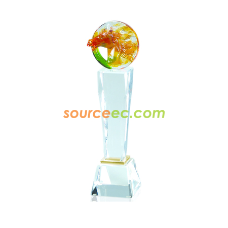 Customization Colored Glaze Crystal Trophies Corporate Gifts