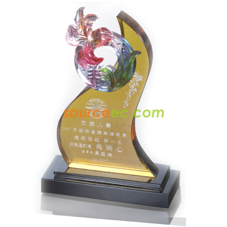 Customization Colored Glaze Crystal Trophies-Outshine Corporate Gifts