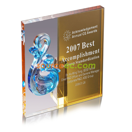 Customization Colored Glaze Crystal Block - Confidence Corporate Gifts