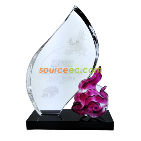 Customization Colored Glaze Crystal Trophies Corporate Gifts