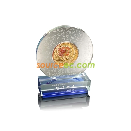 Customization Colored Glaze Crystal Trophies Corporate Gifts