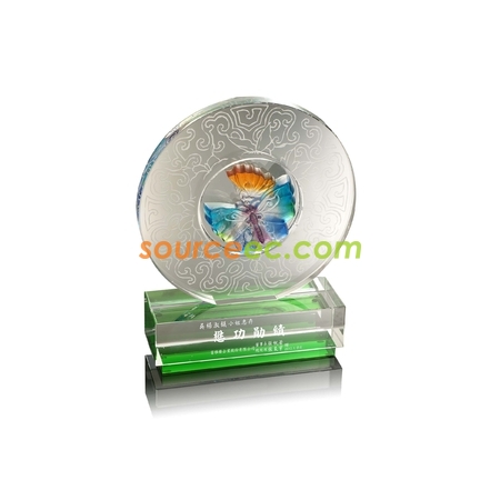 Customization Colored Glaze Crystal Trophies Corporate Gifts