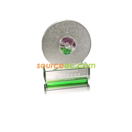 Colored Glaze Crystal Trophies