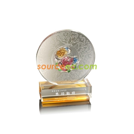 Customization Colored Glaze Crystal Trophies Corporate Gifts