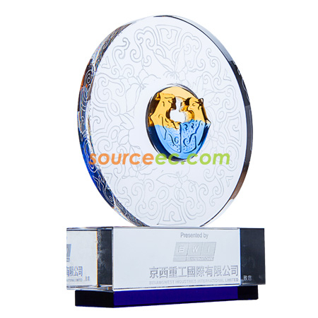 Customization Colored Glaze Crystal Trophies Corporate Gifts