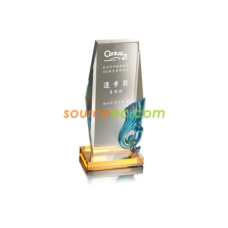 Colored Glaze Crystal Trophies