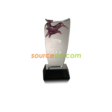 Customization Colored Glaze Crystal Trophies Corporate Gifts