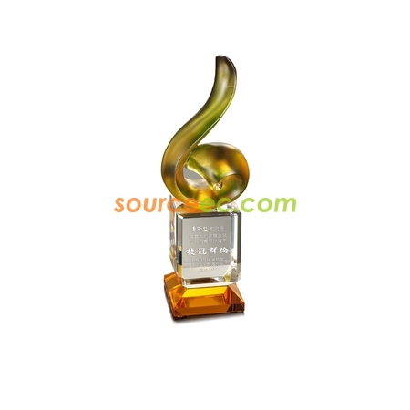 Colored Glaze Crystal Trophies