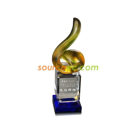 Customization Colored Glaze Crystal Trophies Corporate Gifts