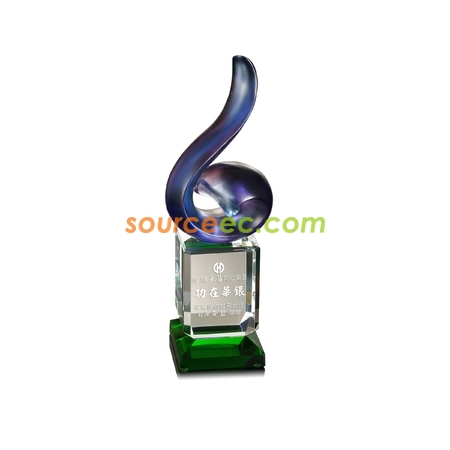 Colored Glaze Crystal Trophies