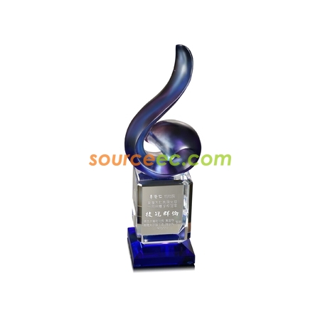 Customization Colored Glaze Crystal Trophies Corporate Gifts