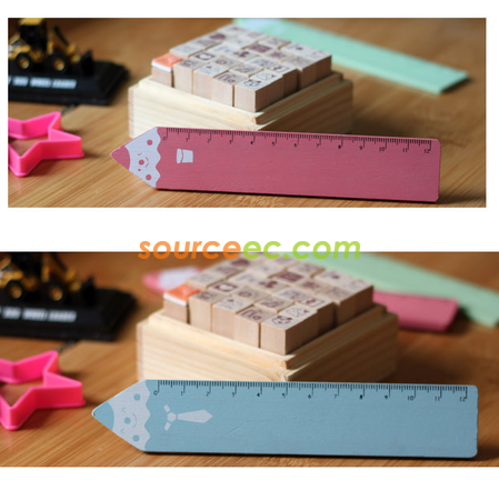Customization Cartoon Wooden Ruler Corporate Gifts