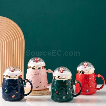 Customization 3D Three-Dimensional Santa Cute Ceramic Mug Corporate Gifts