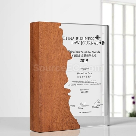 Customization Solid Wood Crystal Memorial Seat Corporate Gifts