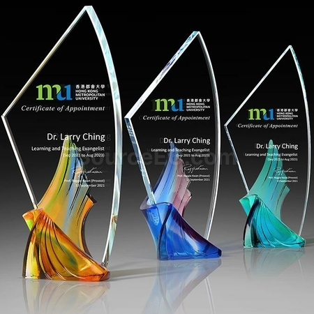 Customization Glazed Cloud Glass Crystal Trophy Corporate Gifts